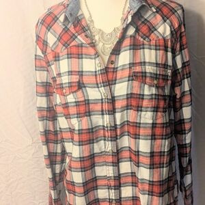 Othr Red and White Plaid Button Down Shirt